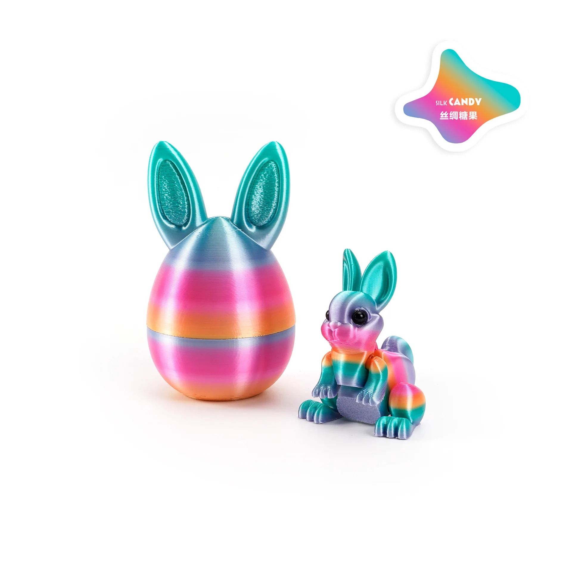 Easter Rabbit Ornament 3D Printed Bunny Decor Egg Desktop Figurine