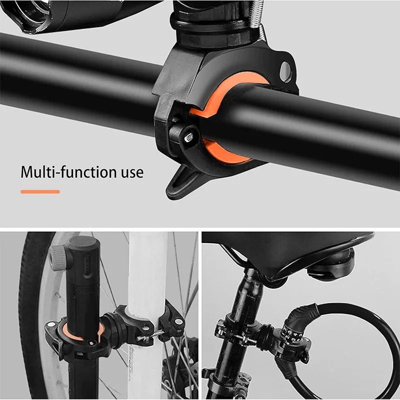 360 Rotatable Bicycle Flashlight Holder and Quick-Release Headlight Mount