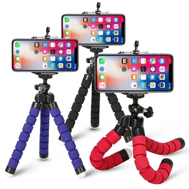Flexible Phone Tripod Stand with Holder Clip Mini Octopus Tripod for Smartphones