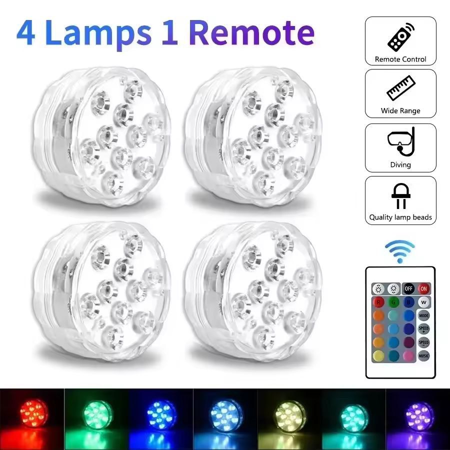 RadiantWave Under-Water RGB Ambient Light Strip (Battery-Powered & IP68 Waterproof)