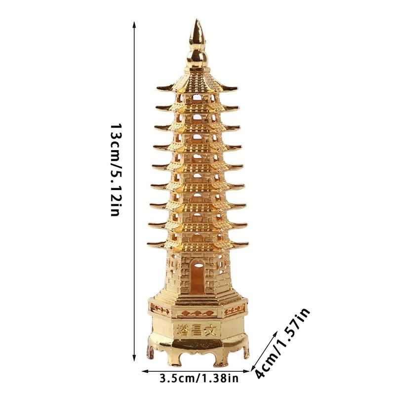 Feng Shui Wenchang Pagoda Tower Metal Statue Home Decor