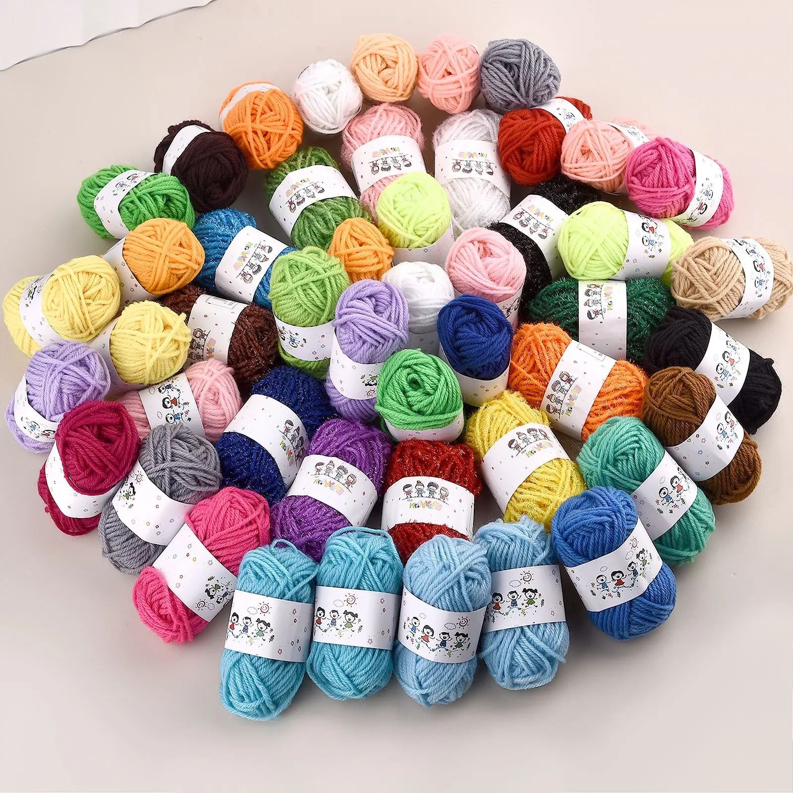 12 Color Acrylic Yarn Set for Kids DIY Knitting and Crochet Crafts