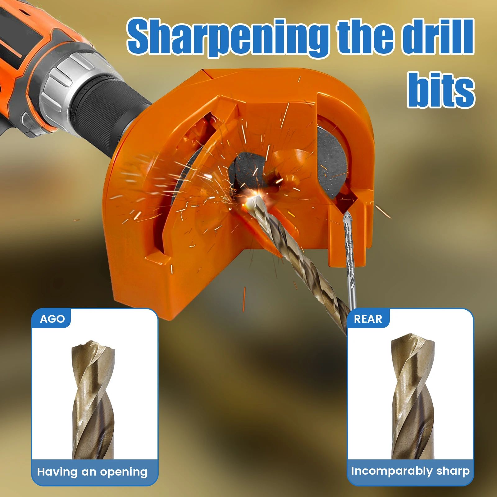 Universal Drill Bit Sharpener Tool with Diamond Grinding Wheel for Fast Precision Sharpening