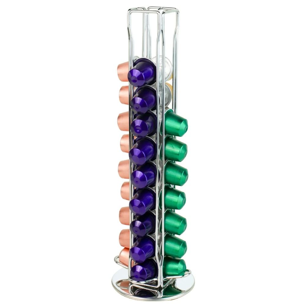 Rotating Coffee Pod Holder 40 Capsule Storage Rack with 360 Degree Base