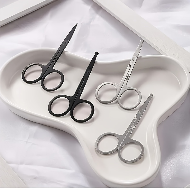 Safe Rounded Tip Precision Stainless Steel Scissors For Beard And Facial Hair Ideal For Men And Women
