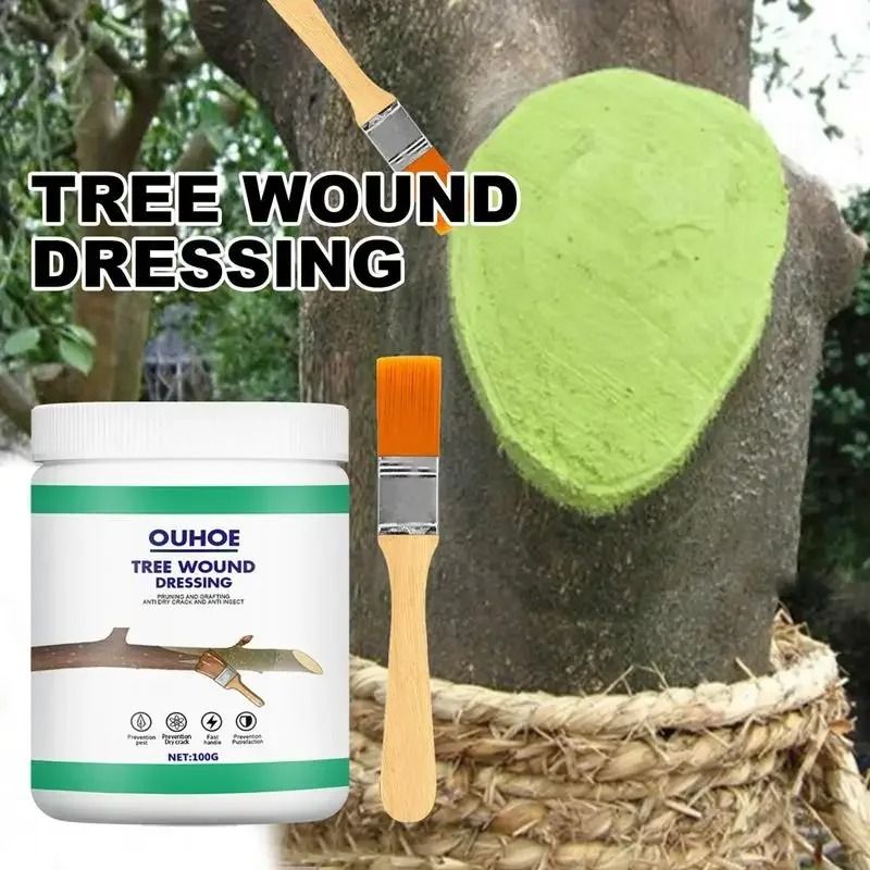 Tree Grafting Paste and Bonsai Cut Wound Sealer with Brush for Pruning and Plant Repair