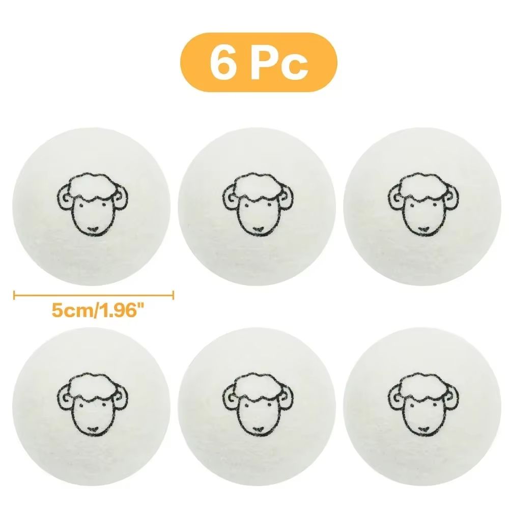 Reusable Wool Dryer Balls Natural Fabric Softener Laundry Set