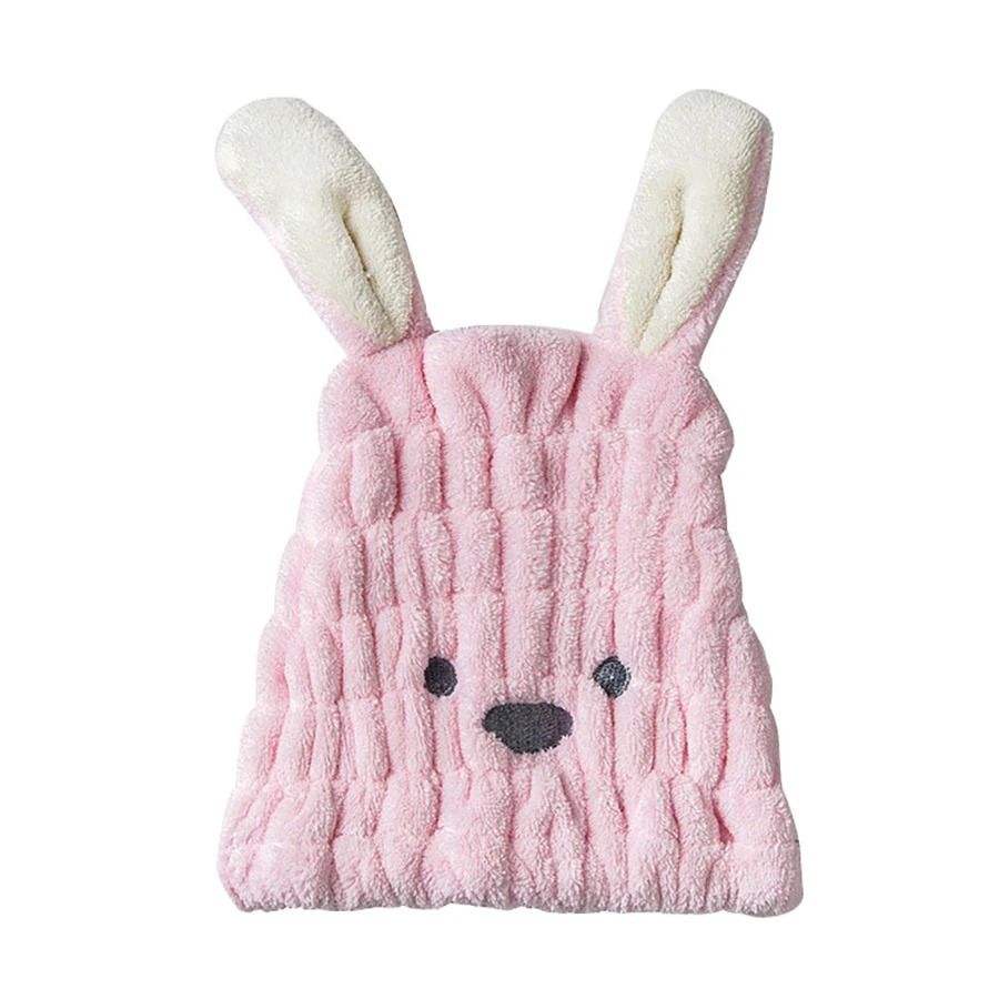 Cute Animal Quick Dry Hair Towel Hat Soft Plush Hair Wrap for Children