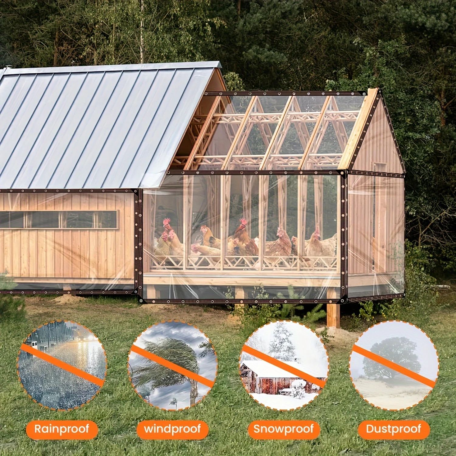 Clear Waterproof Tarp With Grommets