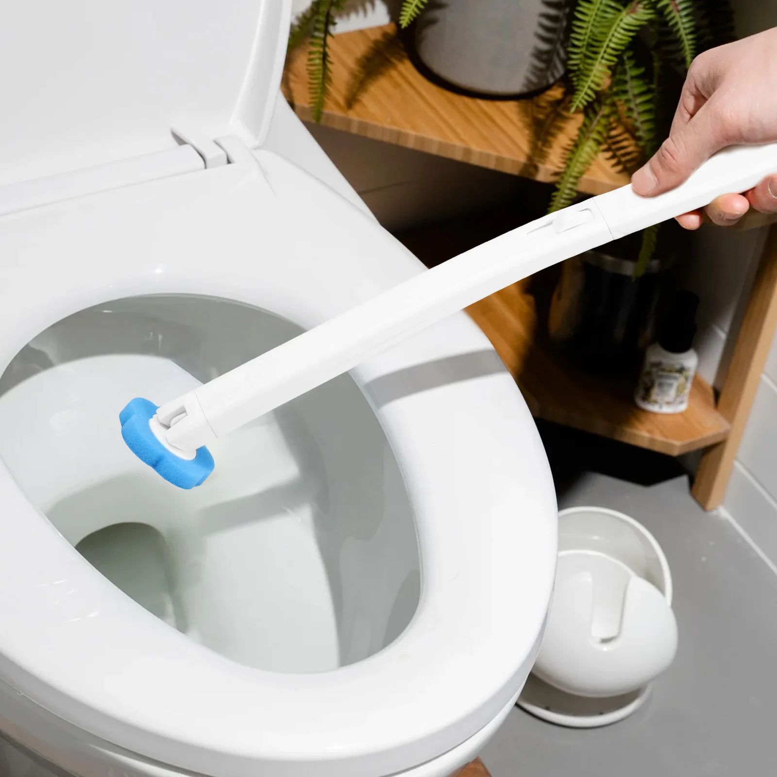Disposable Toilet Brush Toilet Cleaning Wand Kit with 18/36 Toilet Brush Replacement Heads and Long Handle