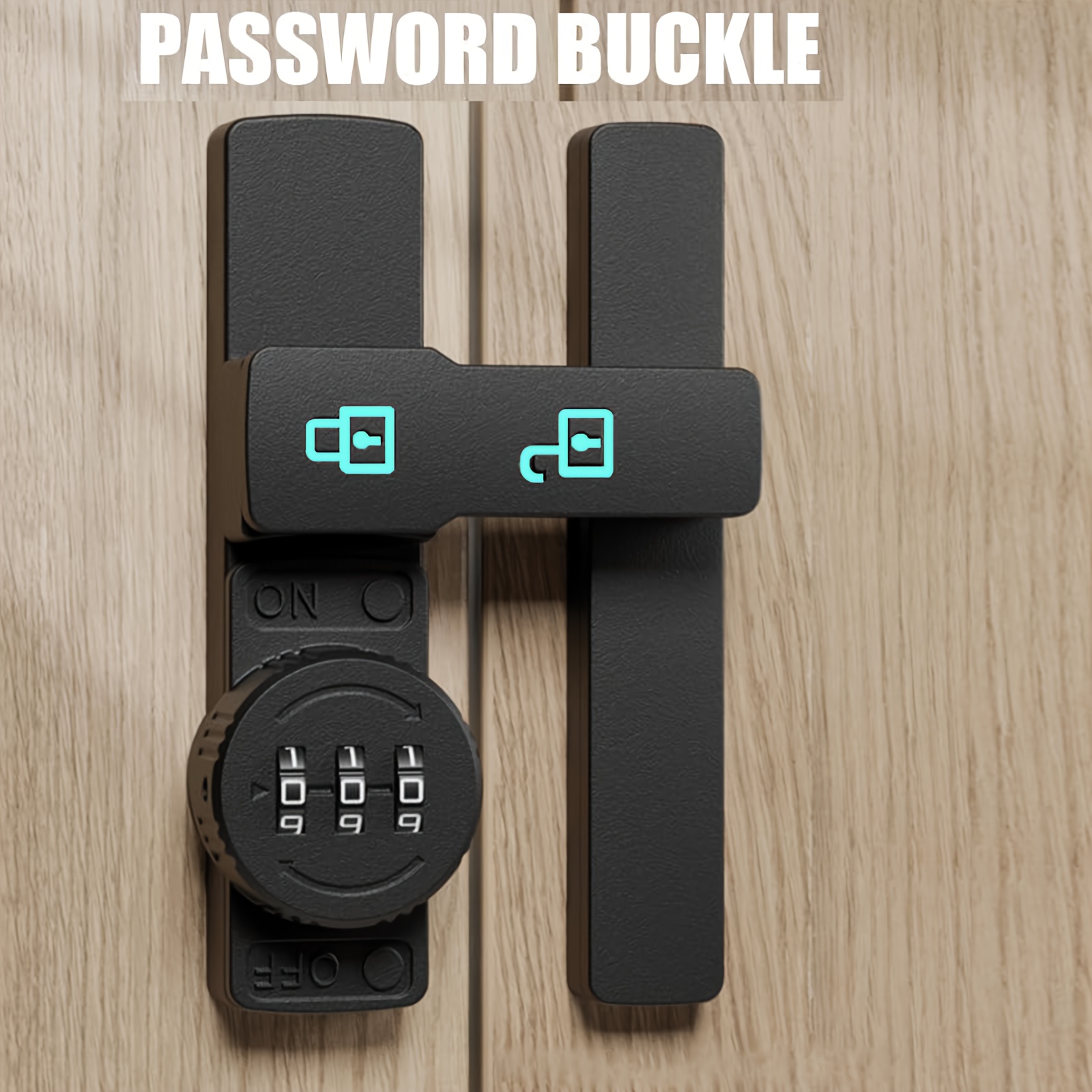 Combination Barn Door Lock, Keyless Password & Luminous Sliding Deadbolt