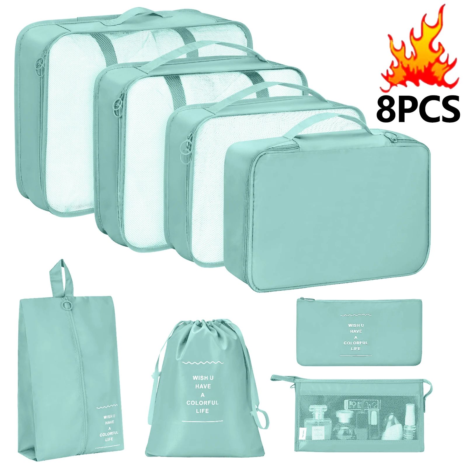 7 Piece Travel Packing Cubes Set