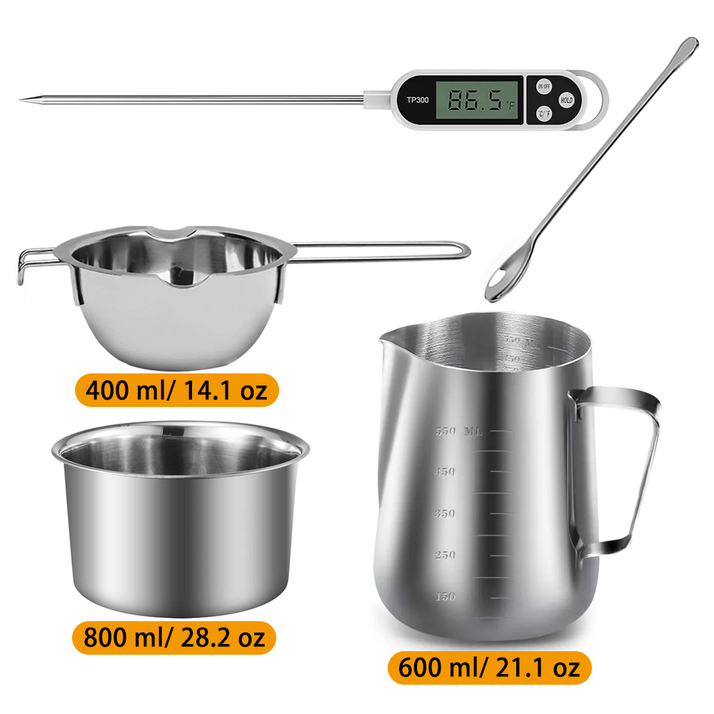 Stainless Steel Candle Making Pouring Pot Double Boiler Wax Melting Pot DIY Candle Making Starter Kit High Quality Tools