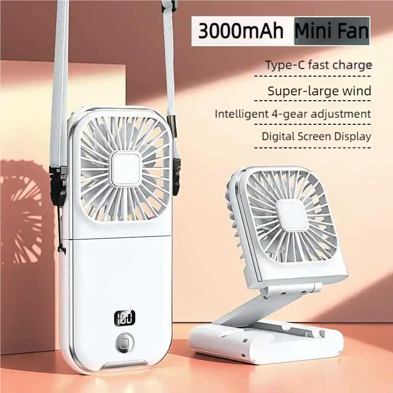 Foldable Hanging Neck Fan USB Mini Fan for Sports, Camping & Cooling with Mute Desktop Refrigeration