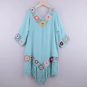 Crochet Fringe Bikini Cover Up Dress