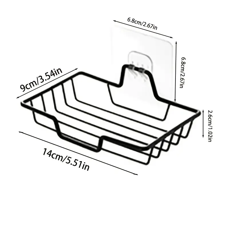 Wall-Mounted Stainless Steel Soap Dish, Holds Soap Bars, Drain Holes, Bathroom Decor, No Drill, Halloween, Christmas