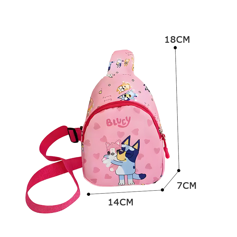 Children Bluey and Bingo Anime Backpack, Cartoon Figure Messenger Bag, Birthday Gift Shoulder Bag