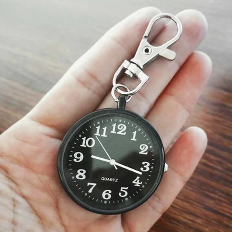 Vintage Pocket Watch Keychain Quartz Clock for Students and Medical Professionals