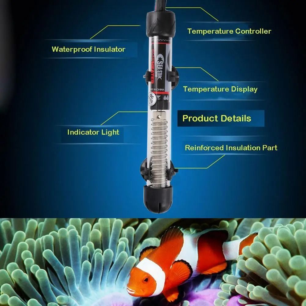 Aquarium Fish Tank Heater Adjustable Thermostat Rod 25W–300W