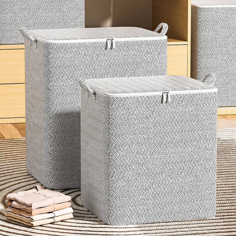 Storage Bag Non woven Material, Closet Wardrobe Organizer, 1pc Household Large Capacity, Can Be Used For Quilt Clothing