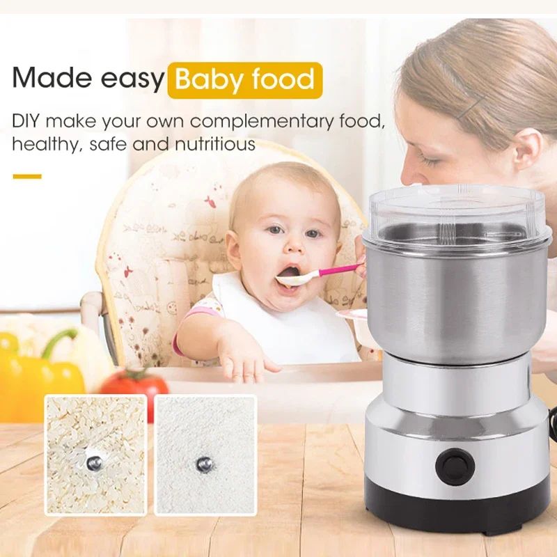 Mini Electric Grinder 300ml – Ultrafine Coffee, Spice & Baby Food Grinder