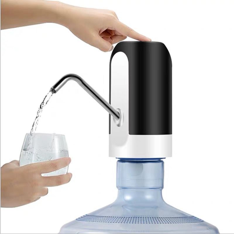 White Water Bottle Pump, USB Charging Drink Dispenser, Auto Switch, One Click Drinking Pump, Black Option