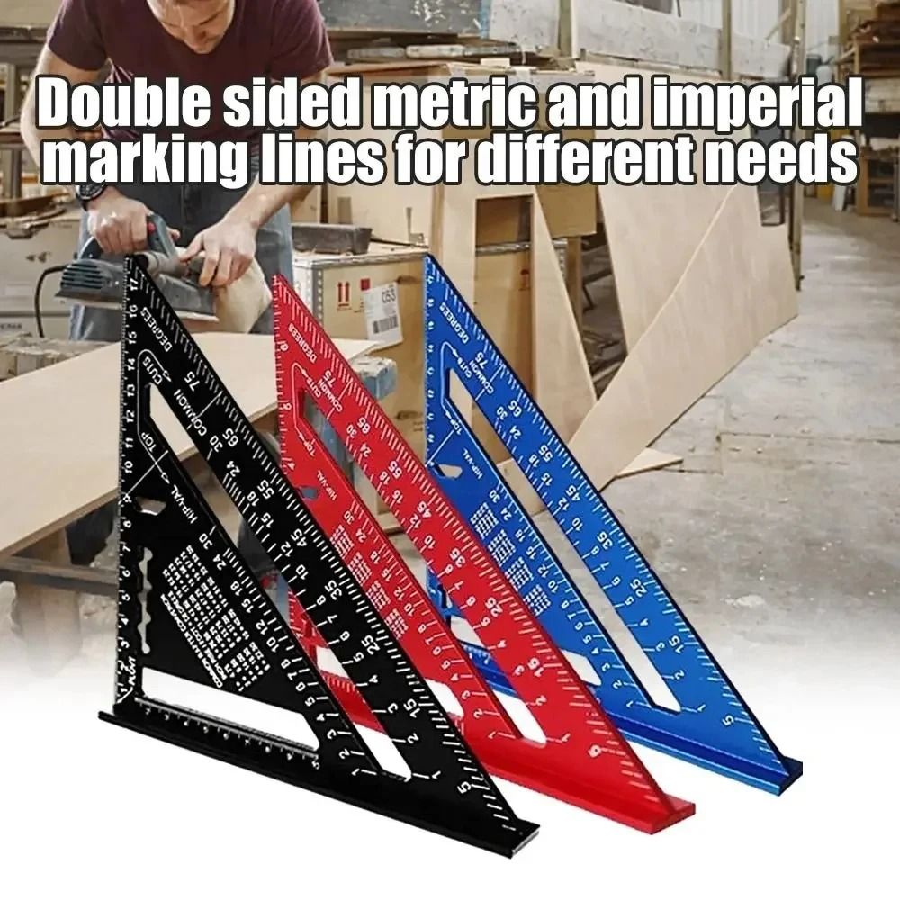 7 Inch Triangle Ruler Aluminum Alloy Carpenter Angle Measuring Tool