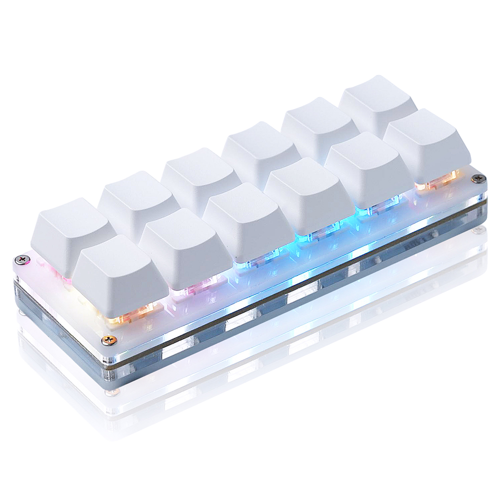 One Handed Keypad USB C Wired, 12 Keys Mini Mechanical Gaming Keyboard, Programmable Hot Swappable Keyboard for Windows