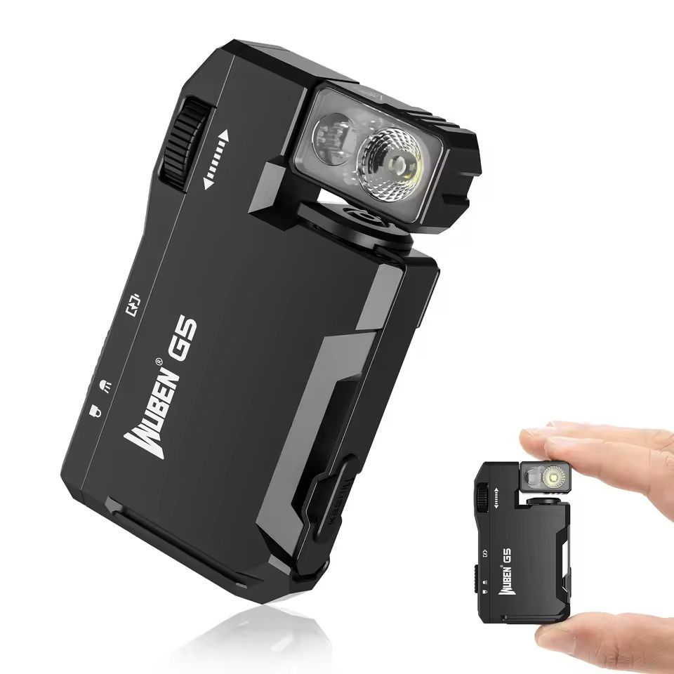 Rechargeable Mini EDC Flashlight with RGB Light and Dual Beam Modes