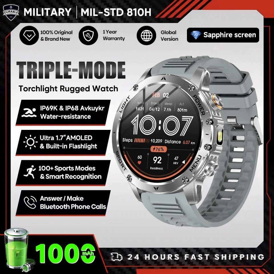 PowerPulse AMOLED GPS Smart Watch Bluetooth Call NFC Fitness Watch