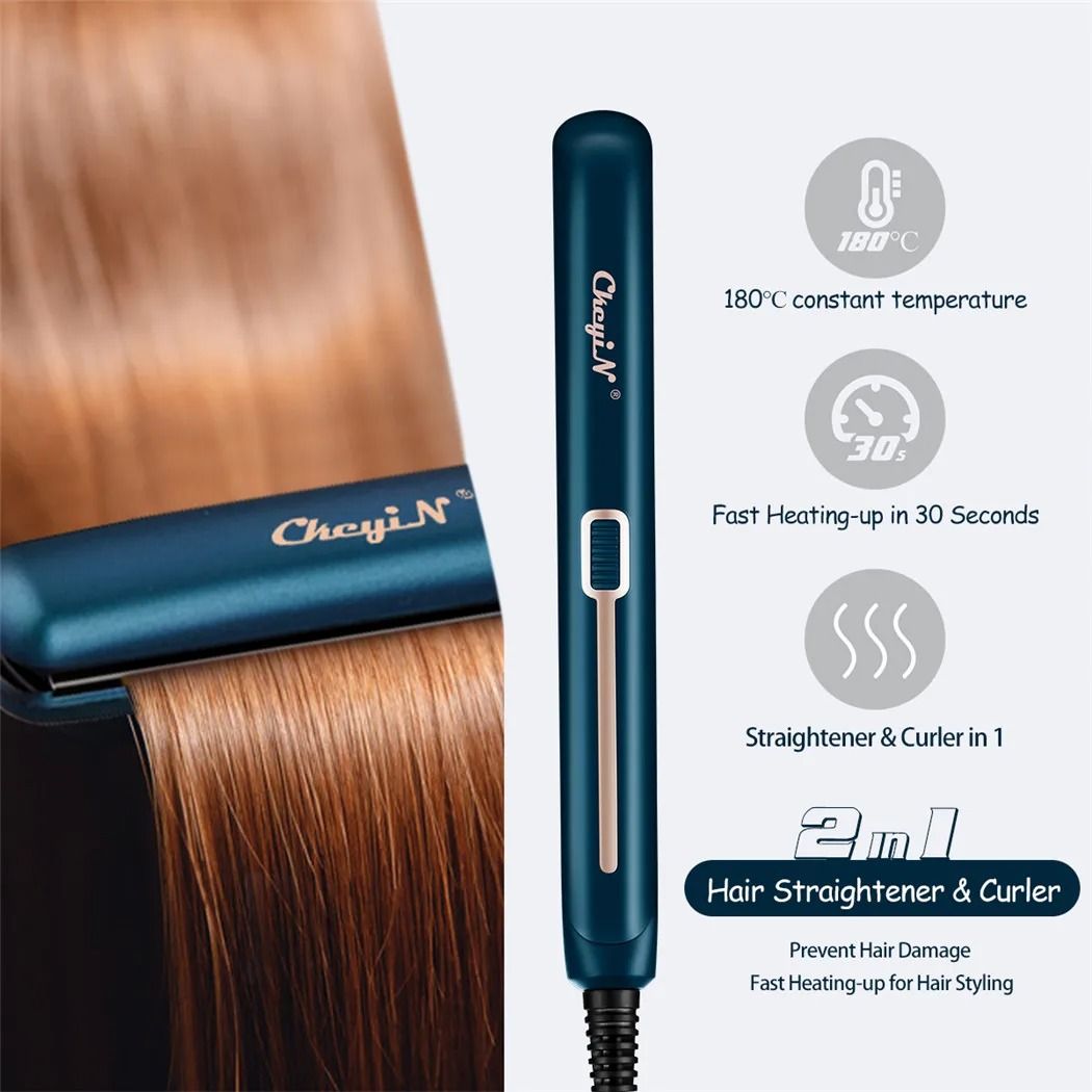 Mini Hair Straightener and Curler 2-in-1 Portable Flat Iron
