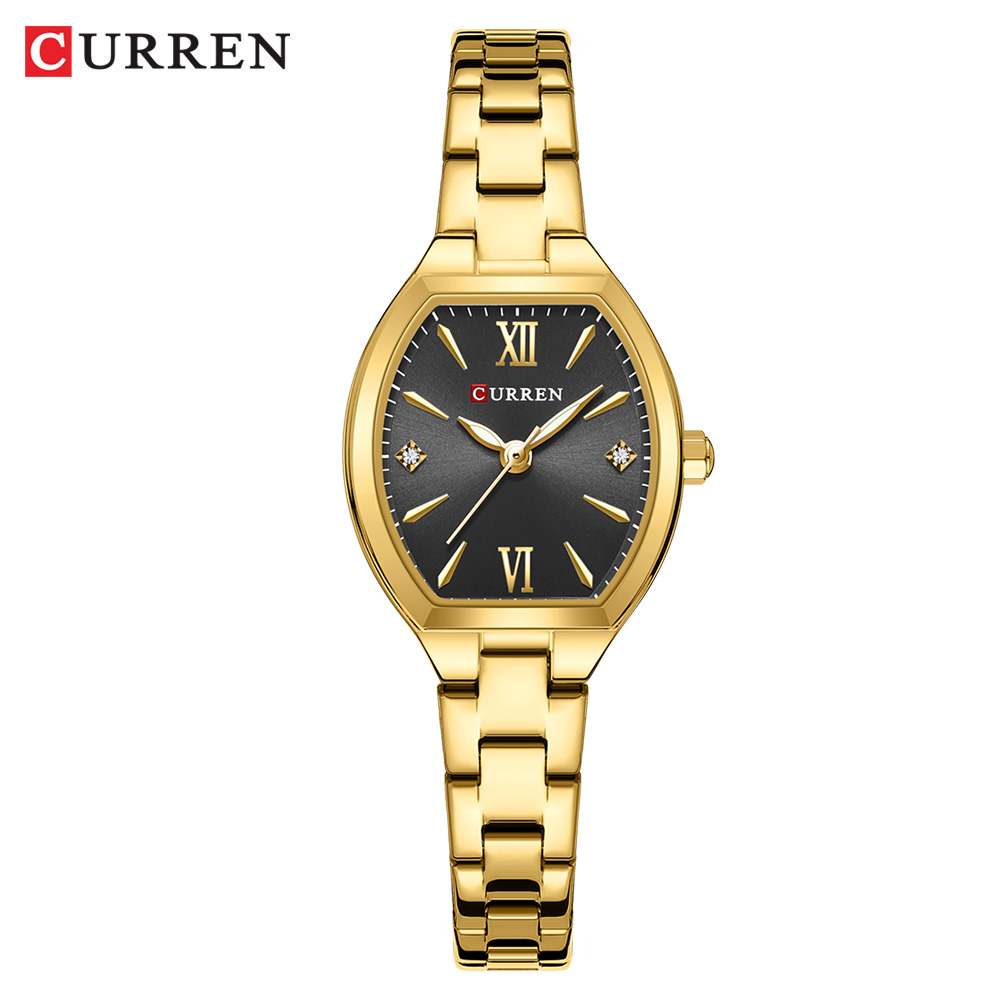 Women's Elastic Band Retro Quartz Watch, Fashionable Barrel-Shaped Elegant Design