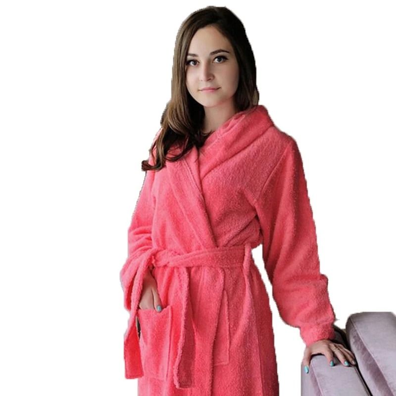 Mens Hooded Cotton Terry Bathrobe Long Towel Robe for Big and Tall