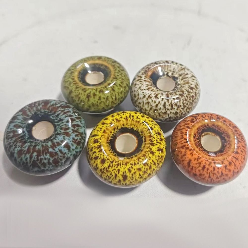 Vintage Floral Ceramic Cabinet Knobs with Antique Bronze Pull Handle