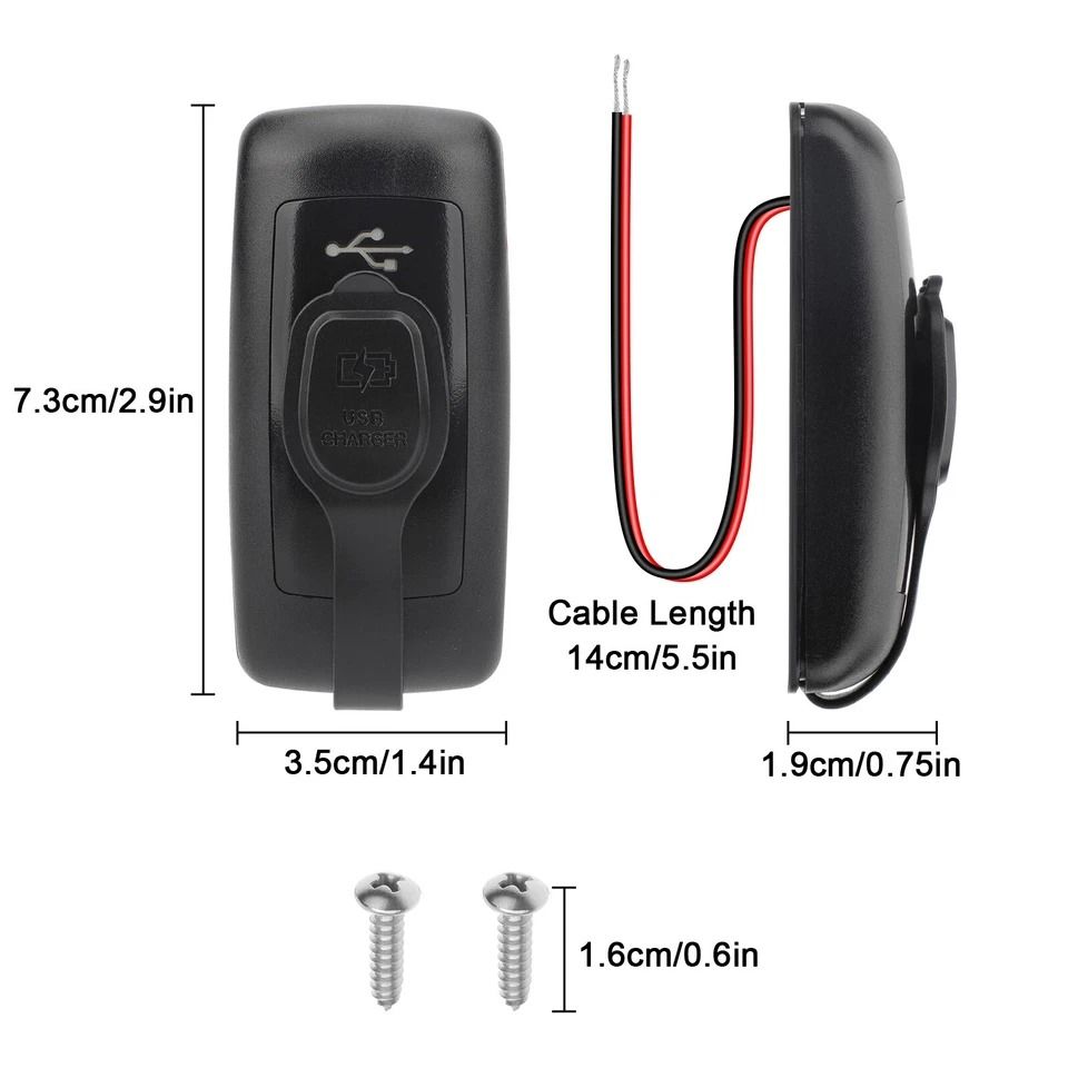 Car Boat Dual USB Fast Charger Outlet Panel Power Socket