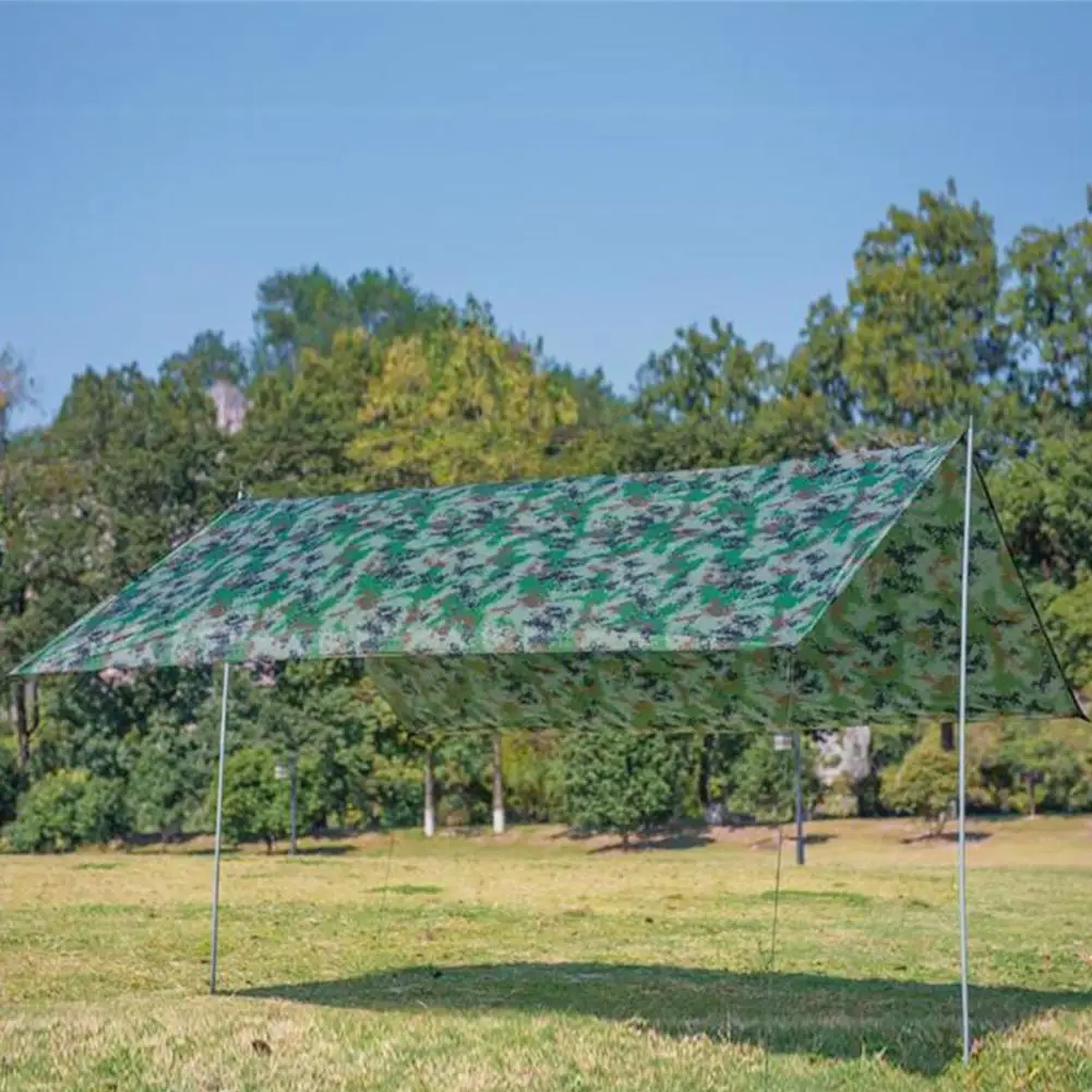 Portable Camping Tarp Waterproof Camouflage Rain Fly Sun Shelter Ground Mat