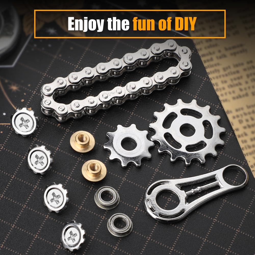 Antistress Cool Sprockets Fidget Gyro Spinner Anxiety Relief Metal Bike Chain EDC Toy