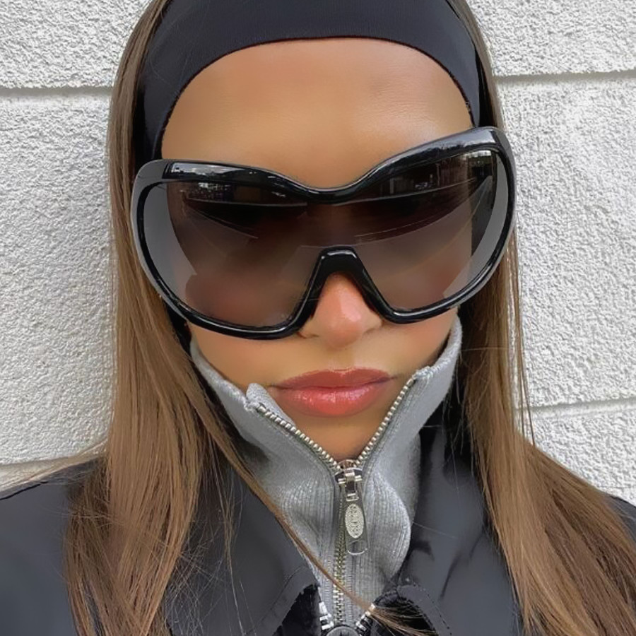 Oversized Vintage Square Sunglasses for Women and Men Stylish Gradient Shield Shades for Driving and Hip Hop Style