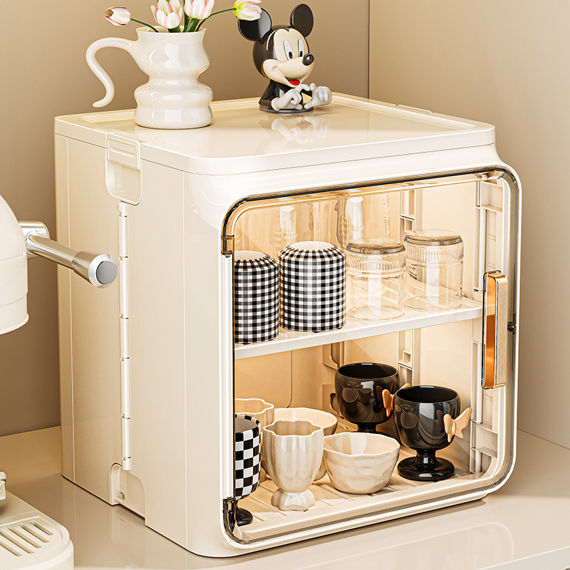 Water cup storage rack, desktop coffee mug organizer, household dust proof tea cup holder, drip cup holder, tea set