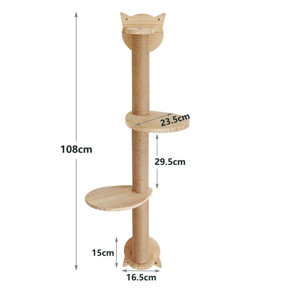 Vertical Wall-Mounted Cat Scratching Tower with Perch Platforms
