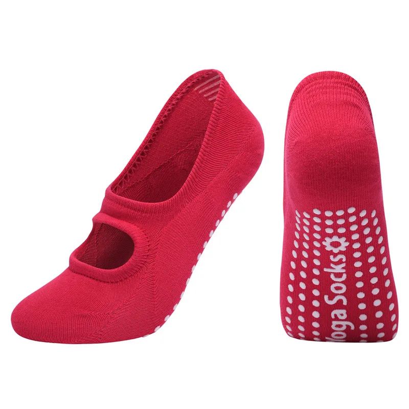 Womens Silicone Anti-Slip Backless Yoga Socks US 5-10.5– Non-Slip Pilates & Ballet Fitness Grip Socks