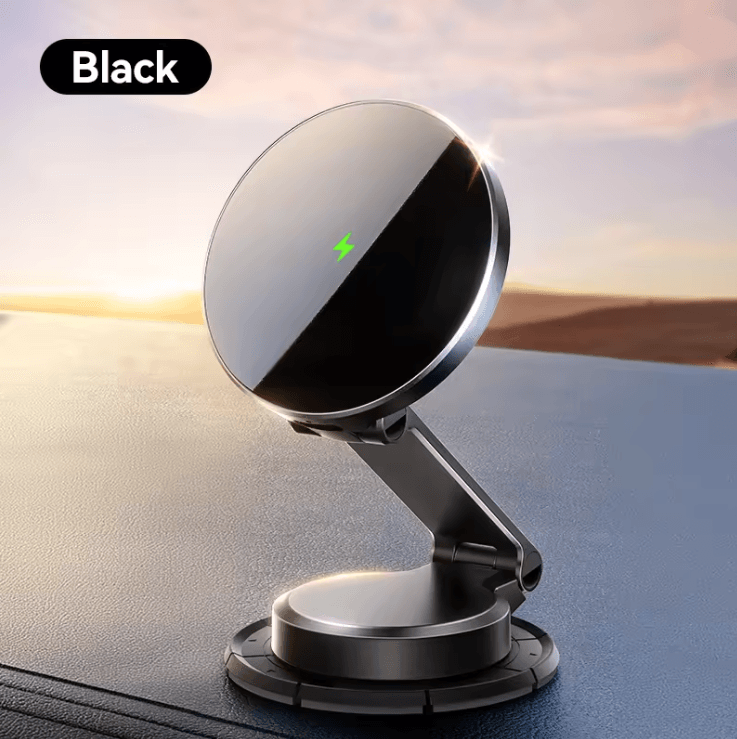 Joyroom Magnetic Car Phone Holder with 15W Wireless Fast Charger and 360 Degree Foldable Mount