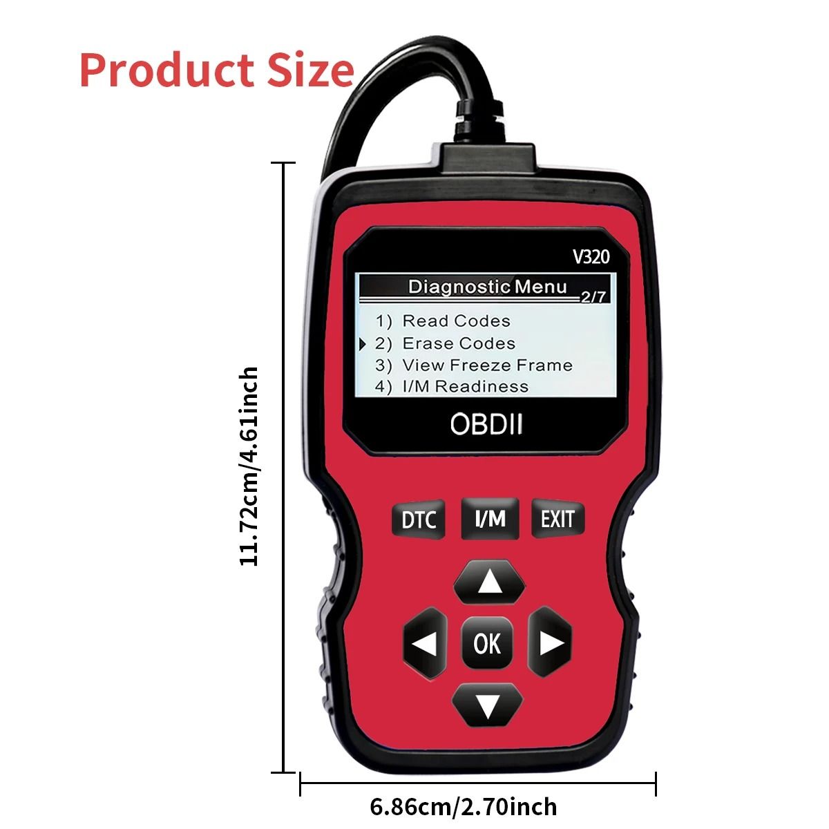 Obd2 Car Diagnostic Scanner Tool with Real-Time Data Flow and Battery Test