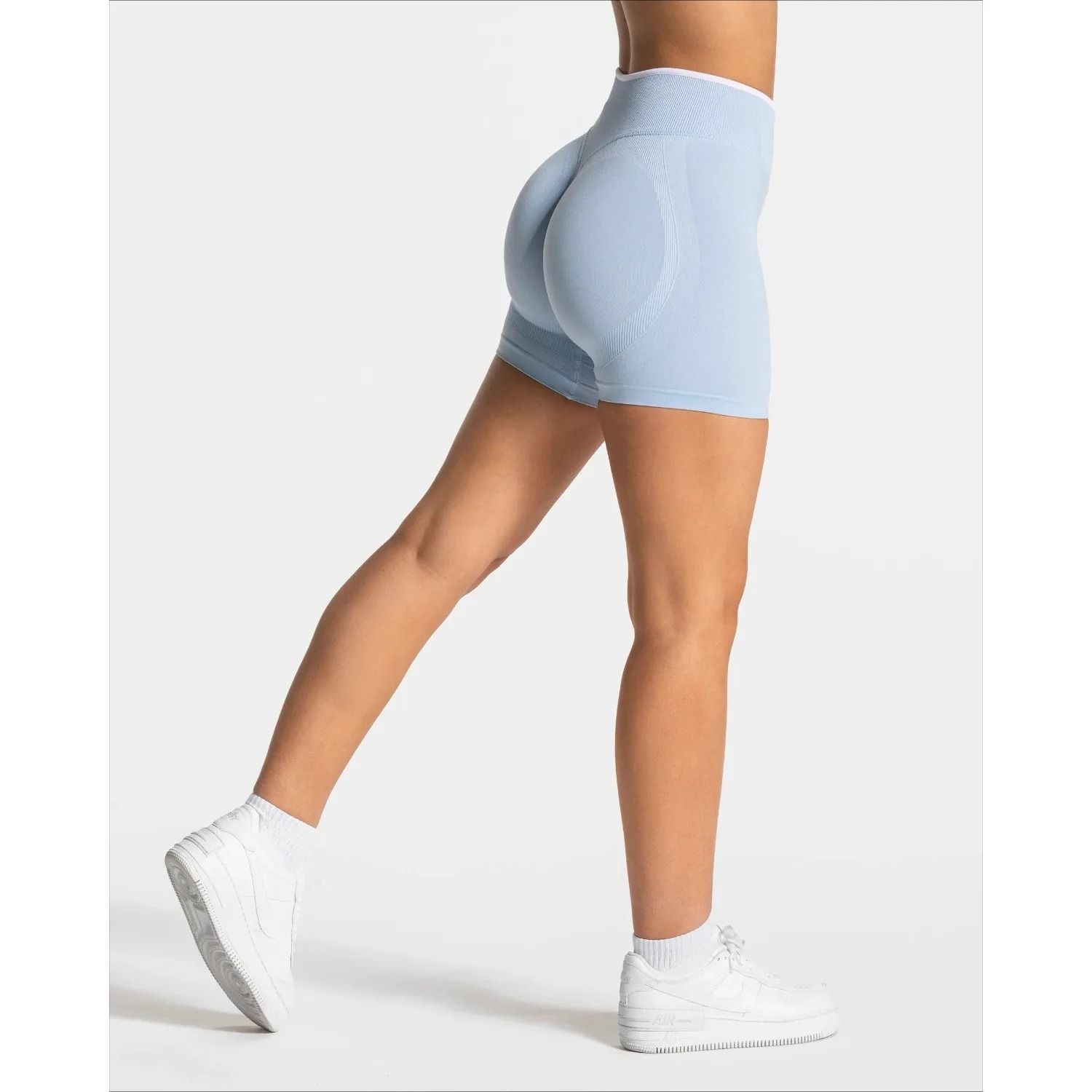 Womens Seamless High-Waist Gym Shorts | Solid Color Hip-Lifting Yoga & Running Performance System