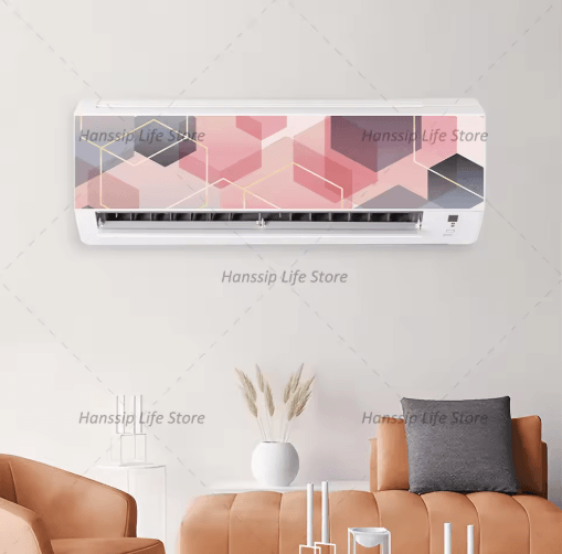 3D Geometric Air Conditioner Panel Sticker Abstract Illusion Wall Decal