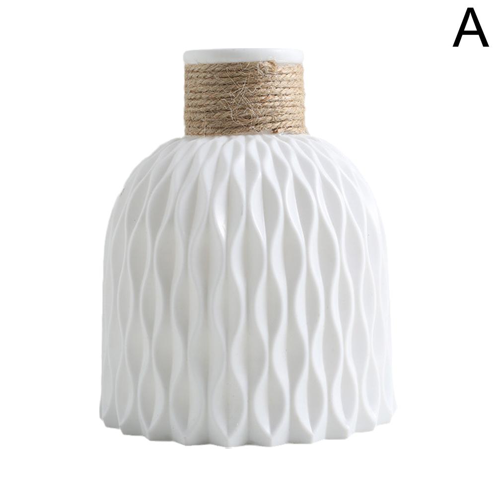 DIY Flowerpot Rope Plastic Vase, Living Room Porcelain Imitation Flower Arrangement, Home Decoration Ornaments