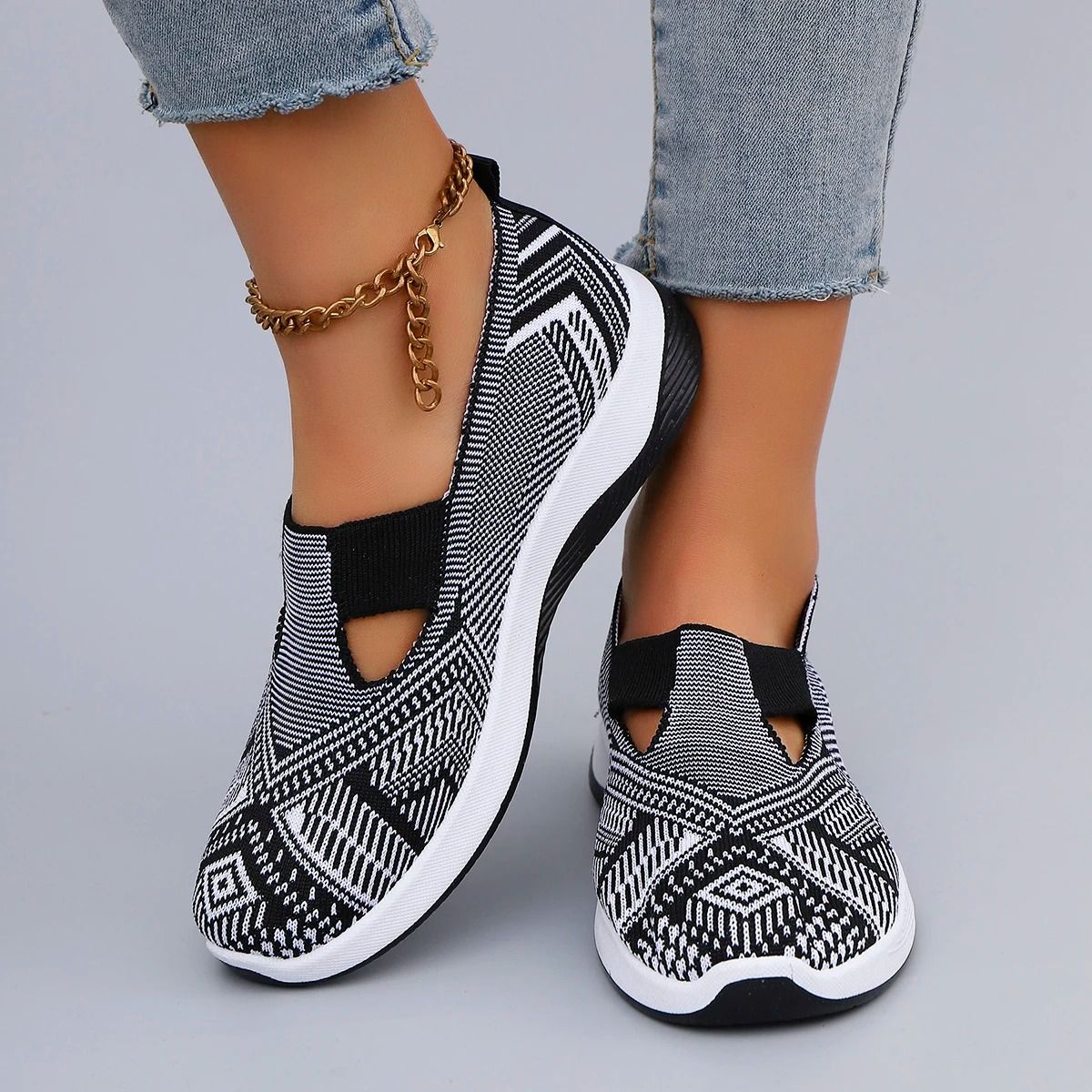 Womens Summer Breathable Mesh Flat Casual Shoes