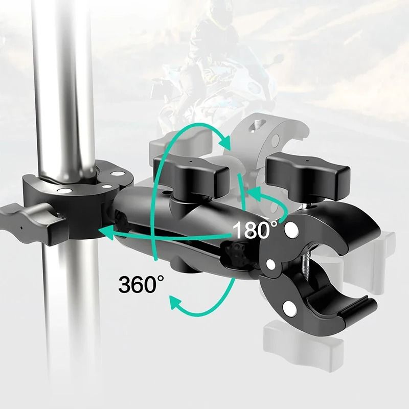 Double Clamp Camera Mount for Motorcycles and Handlebars