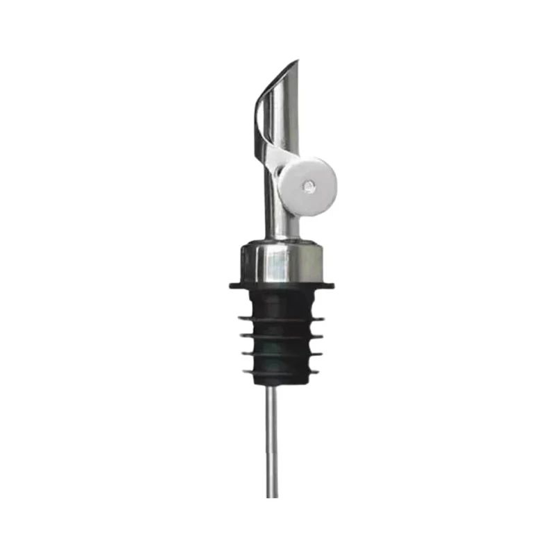 Self-Closing Olive Oil Pour Spout with Leak-Proof Rubber Stopper, Stainless Steel Bottle Pourer