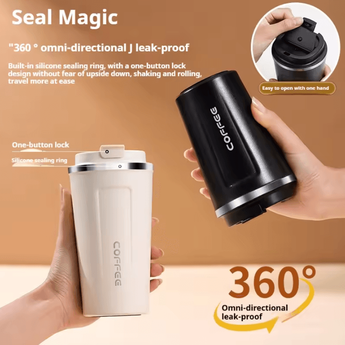 380/510ML Stainless Steel Coffee Mug – Portable Vacuum Insulated Travel Tumbler for Hot & Cold Drinks
